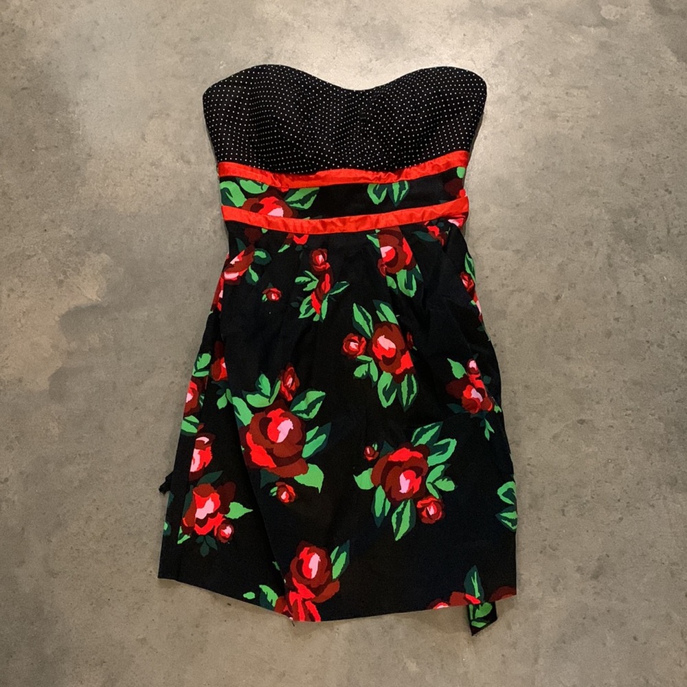 Trixxi Strapless Party Dress Back Tie Pockets! 9